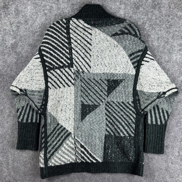 prAna Sweater Womens XS Gray Green Striped Wrap Cardigan Wool Blend CELANDINE - Picture 10 of 15